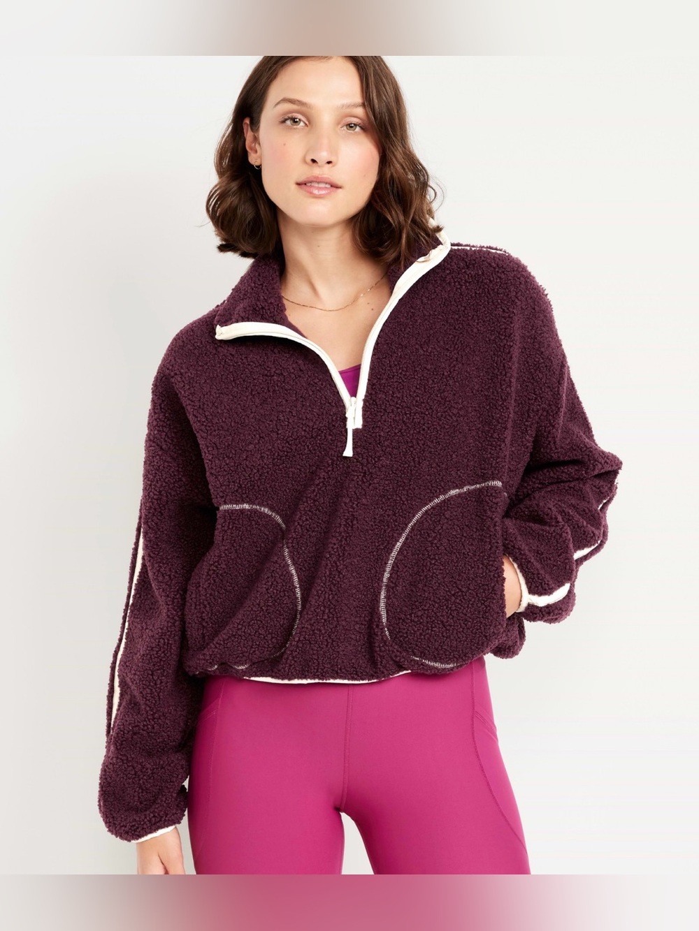 Old Navy Fleece Half Zip burgundy